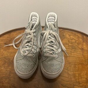 Vans glitter hi top sneakers - lace and zipper size 12.5